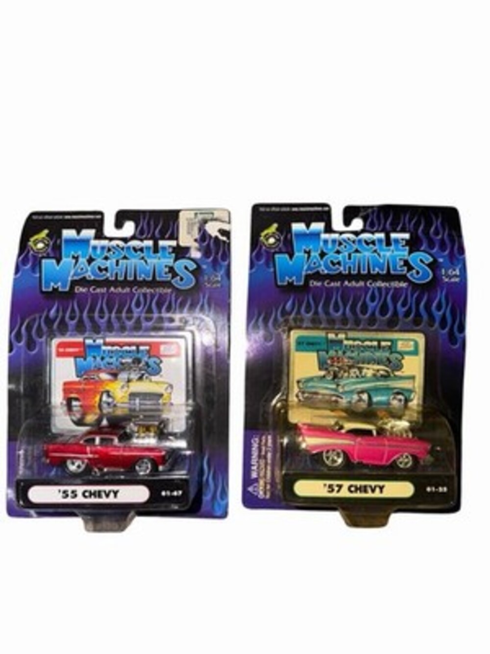 Muscle Machines ’55 Chevy & ’57 Chevy Diecast Cars Lot of 2